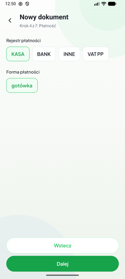 Krok 4 kreatora — rejestr i forma płatności