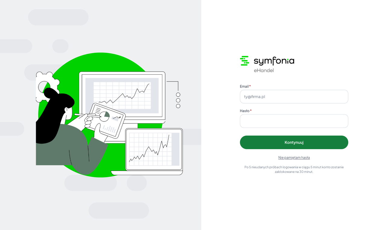 Ekran logowania do panelu eHandel